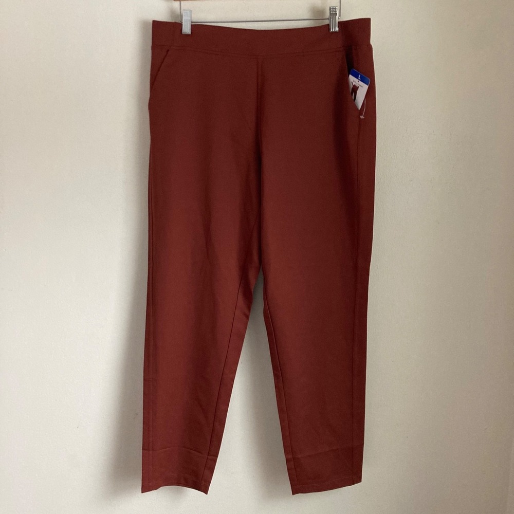 32 Degrees Cool Womens Stretch Ankle Pants Brown Sable Large NWT